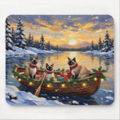 Siamese Cat Christmas Boat Holiday Mousepad (Vorne)