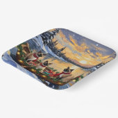 Siamese Cat Christmas Boat Holiday Pappteller (Gewinkelt)