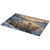 Siamese Cat Christmas Boat Holiday Schneidebrett (Ecke)