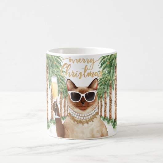 Siamese Cat Christmas California themed Kaffeetasse (Mittel)