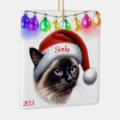 Siamese Cat Christmas Keramikornament (Rechts)