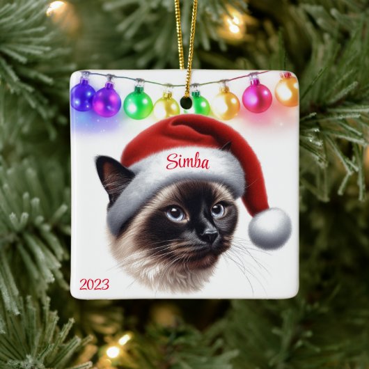 Siamese Cat Christmas Keramikornament (Baum)