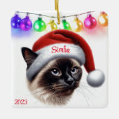 Siamese Cat Christmas Keramikornament (Vorderseite)