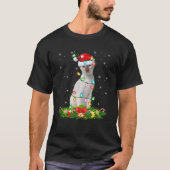 Siamese Cat Christmas Lights Funny Santa Hat Cat X T-Shirt (Vorderseite)
