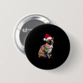 Siamese Cat Christmas Lights Xmas Cat Lover T-Shir Button (Vorne & Hinten)