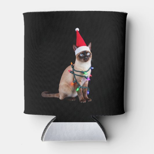 Siamese Cat Christmas Lights Xmas Cat Lover T-Shir Dosenkühler (Vorderseite)