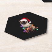 Siamese Cat Christmas Lights Xmas Cat Lover T-Shir Untersetzer (angewinkelt)