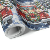 Siamese Cat Christmas Red Truck Holiday Geschenkpapier (Rolleneckpunkt)