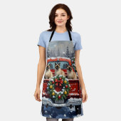 Siamese Cat Christmas Red Truck Holiday Schürze (Getragen)