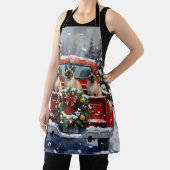 Siamese Cat Christmas Red Truck Holiday Schürze (InSitu)