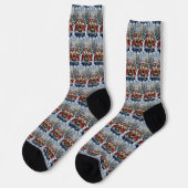 Siamese Cat Christmas Red Truck Holiday Socken (Linkes Detail)