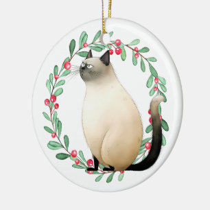 Siamese Cat Christmas Thema Keramik Ornament