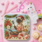 Siamese Cat Christmas themed for Cat Lover Pappteller (Party)
