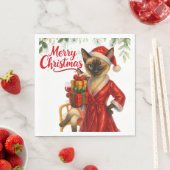 Siamese Cat Christmas Themed Serviette (Beispiel)