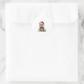 Siamese Cat Christmas V-Neck (1) Runder Aufkleber (Tasche)