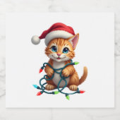 Siamese Cat Christmas V-Neck (3) Schaumweinetikett (Einzelnes Label)