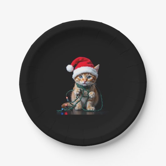 Siamese Cat Christmas V-Neck Pappteller (Vorderseite)