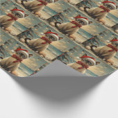 Siamese Cat Christmas Vintag Beach Geschenkpapier (Ecke)
