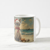 Siamese Cat Christmas Vintag Beach Kaffeetasse (VorderseiteRechts)