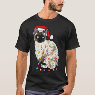 Siamese Cat Christmas Weihnachtsmannmütze Christma T-Shirt