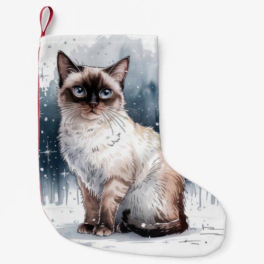 Siamese Cat Christmas Xmas Strumpf Kleiner Weihnachtsstrumpf (Vorderseite)