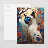 Siamese Cat Colorful Art Postkarte (Vorne/Hinten)