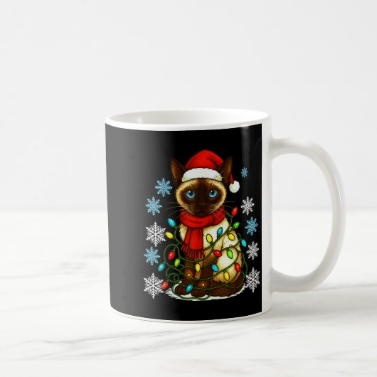 Siamese Cat Cute Cat Lover Cat Xmas Holiday Santa  Kaffeetasse (Rechts)