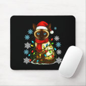 Siamese Cat Cute Cat Lover Cat Xmas Holiday Santa Mousepad (Mit Mouse)
