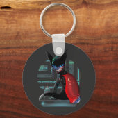 Siamese Cat Cyberpunk Ninja Schlüsselanhänger (Vorderseite)