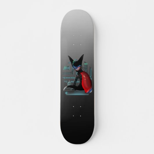 Siamese Cat Cyberpunk Ninja Skateboard (Vorne)