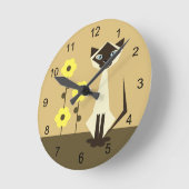 Siamese Cat Design Runde Wanduhr (Winkel)