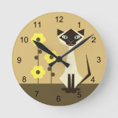 Siamese Cat Design Runde Wanduhr (Vorderseite)