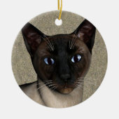 Siamese Cat Face Keramik Ornament (Vorne)