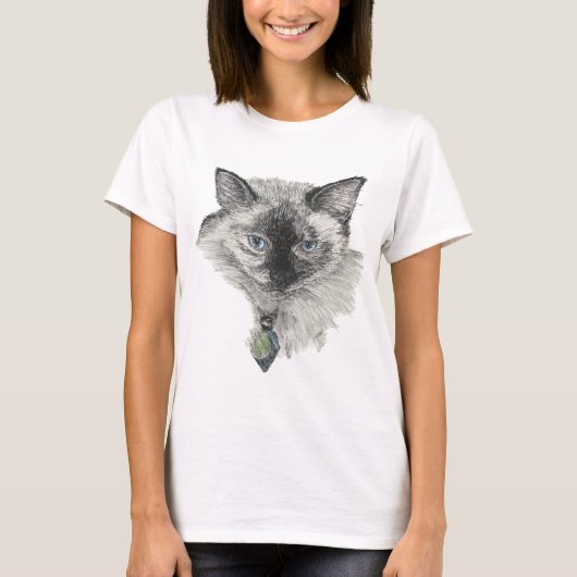 Siamese Cat Face T-Shirt (Vorderseite)