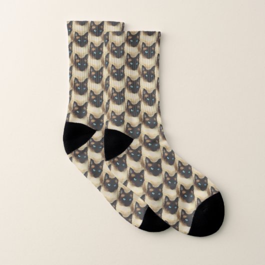 Siamese Cat Faces Socken (Paar)
