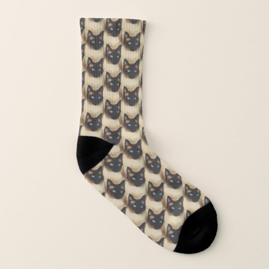 Siamese Cat Faces Socken (Links - Innen)