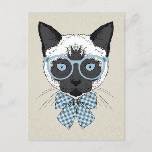 Siamese Cat Fashion Smart Postkarte (Vorderseite)