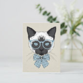 Siamese Cat Fashion Smart Postkarte (Stehend Vorderseite)