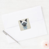Siamese Cat Fashion Smart Quadratischer Aufkleber (Umschlag)