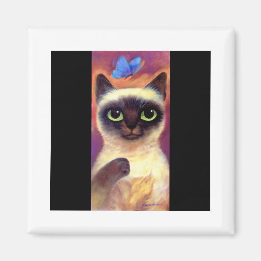 Siamese Cat Feline Butterfly Art - Multi Magnet (Vorne)