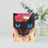 Siamese Cat Feline Pet Painting - Multi Postkarte (Stehend Vorderseite)