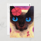 Siamese Cat Feline Pet Painting - Multi Postkarte (Vorne/Hinten)