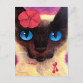 Siamese Cat Feline Pet Painting - Multi Postkarte (Vorderseite)