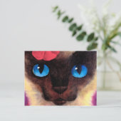 Siamese Cat Feline Pet Painting - Multi Postkarte (Stehend Vorderseite)