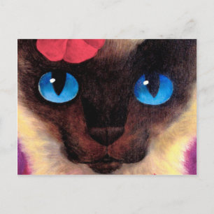 Siamese Cat Feline Pet Painting - Multi Postkarte