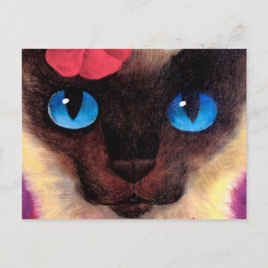 Siamese Cat Feline Pet Painting - Multi Postkarte (Vorderseite)