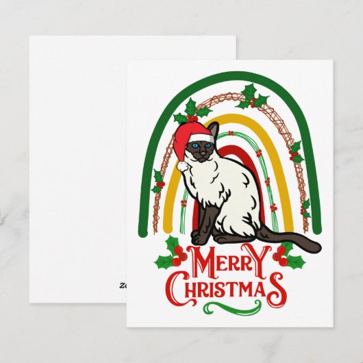 Siamese Cat Frohe Weihnachten (Vorne/Hinten)