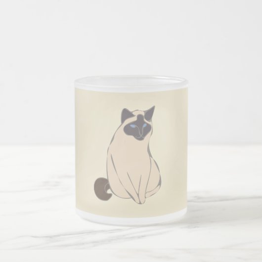 Siamese Cat Frosted Glass Mug Mattglastasse (Mittel)