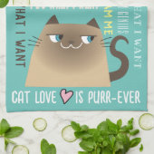 Siamese Cat Funny Geschirrtuch (Gefaltet)