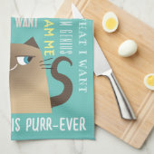 Siamese Cat Funny Geschirrtuch (Viertel Falte)